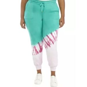NWT Crown & Ivy Jade Tie Dyed French Terry Knit Relaxed Fit Joggers/Sweatpants
